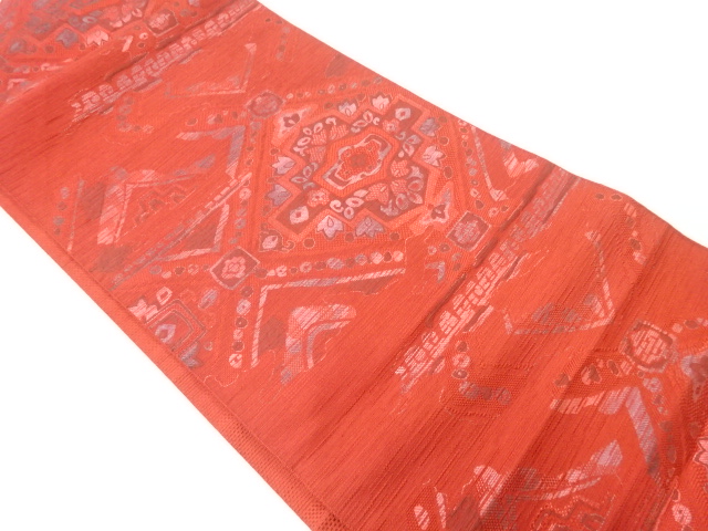JAPANESE NAGOYA OBI / WOVEN ABSTRACT FLOWER